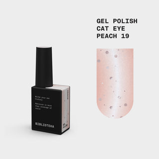 BIBLIOTEKA Gel Polish Cat Eye № 19 Peach – delicate peach nude, 10 ml