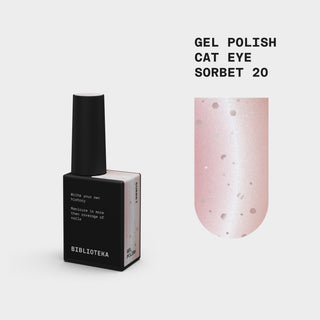 BIBLIOTEKA Gel Polish Cat Eye № 20 Sorbet – powder pink, 10 ml