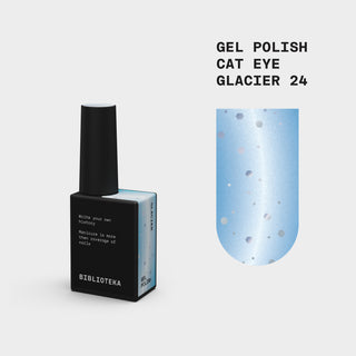 BIBLIOTEKA Gel Polish Cat Eye № 24 Glacier – cool blue, 10 ml