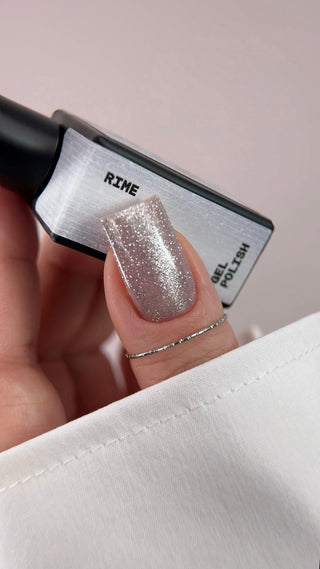 BIBLIOTEKA Cat Eye Gel Polish № 25 Rime – White and Silver, 10 ml
