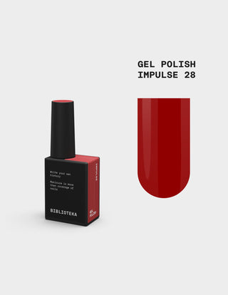 BIBLIOTEKA GEL POLISH № 28 IMPULSE – BRIGHT RED, 10 ML