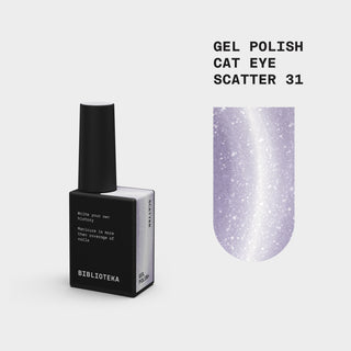 BIBLIOTEKA Cat Eye Gel Polish № 31 Scatter – Light Lilac, 10 ml