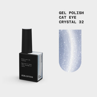 BIBLIOTEKA Cat Eye Gel Polish № 32 Crystal – Light Blue, 10 ml