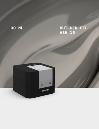 BIBLIOTEKA BUILDER GEL № 15 ASH – SEMI-TRANSPARENT SMOKY GRAY 15 ML