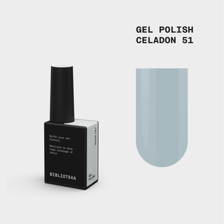 BIBLIOTEKA, Gel Polish № 51 Celadon – Light Mint, 10 ml