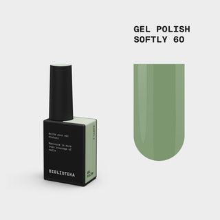 BIBLIOTEKA Gel Polish № 60 Softly – Gray-Green, 10 ml.