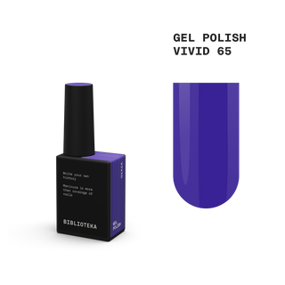 BIBLIOTEKA Gel Polish № 65 Vivid – a vibrant neon purple, 10 ml
