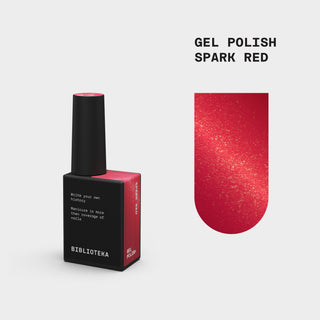 BIBLIOTEKA SPARK RED GEL POLISH – RED WITH FINE SHIMMER, 10 ML