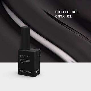 BIBLIOTEKA Bottle Gel № 01 Onyx – a velvety black gel, 10 ml