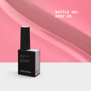BIBLIOTEKA Bottle Gel № 05 Rosy – a soft pink gel, 10 ml.